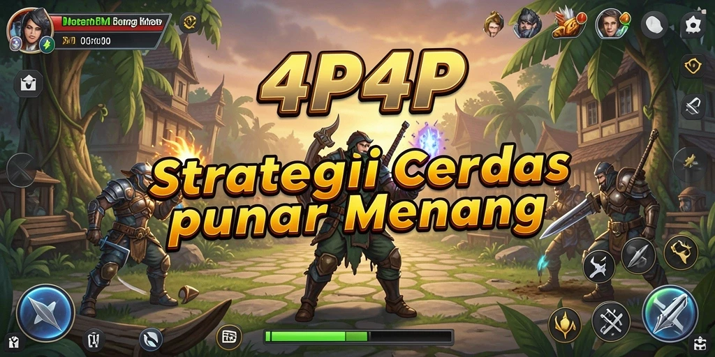 Screenshot gameplay 4P4P menampilkan pertempuran strategi yang menegangkan.