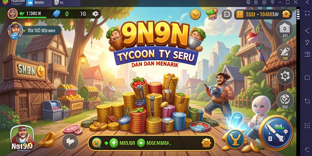 Tampilan gameplay <strong>9N9N</strong> yang seru dengan elemen Tycoon.