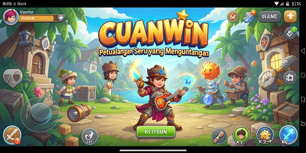 Tangkapan layar utama CUANWIN menampilkan aksi gameplay petualangan yang seru dan menantang.