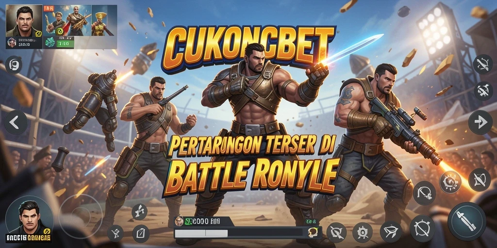 Screenshot utama CUKONGBET menampilkan aksi seru Battle Royale.