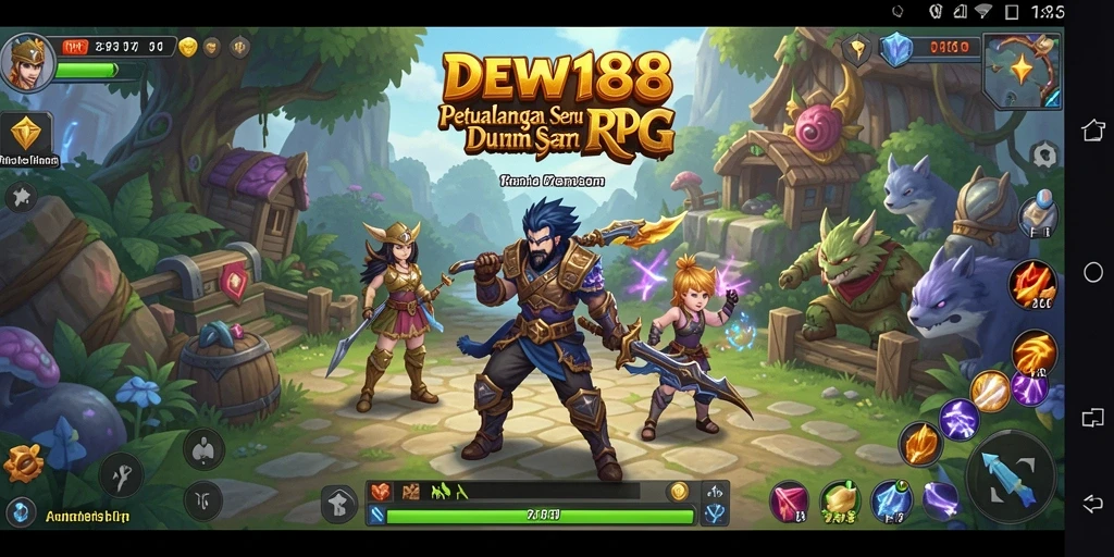 Tampilan dinamis dalam pertempuran RPG DEWI188 yang memukau.
