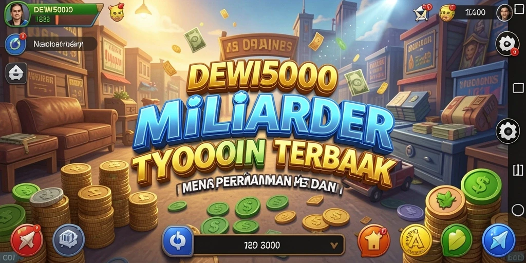 Screenshot DEWI5000 menunjukkan pemain mengelola bisnis Tycoon dengan strategi cerdas.