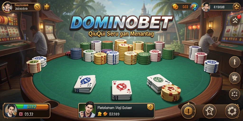 Tampilan gameplay seru dari DOMINOBET dalam pertandingan QiuQiu.