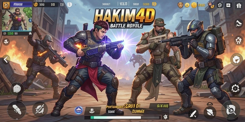 Screenshot gameplay HAKIM4D dengan aksi pertempuran seru di arena.