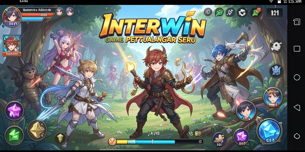 Tampilan gameplay INTERWIN yang menarik dan penuh warna.