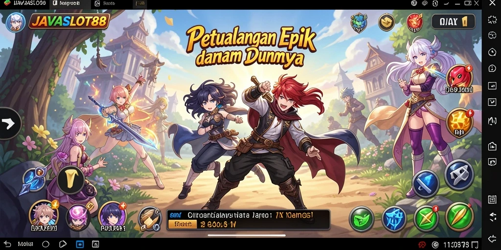 Tampilan gameplay anime yang menarik dan penuh aksi.