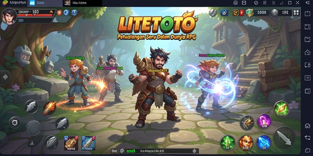 Tampilan gameplay LITETOTO yang menawan dalam pertempuran RPG