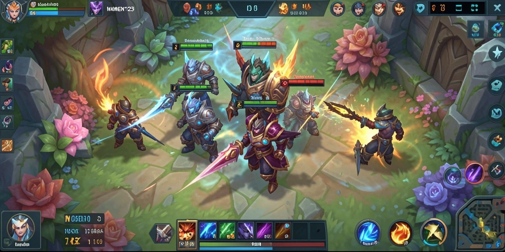 Screenshot gameplay seru MAMEN123 dalam aksi MOBA.