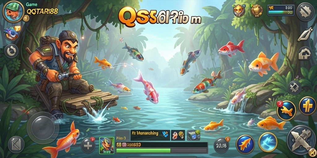 Screenshot utama QQSTAR88 menampilkan gameplay memancing yang seru dan mendebarkan.