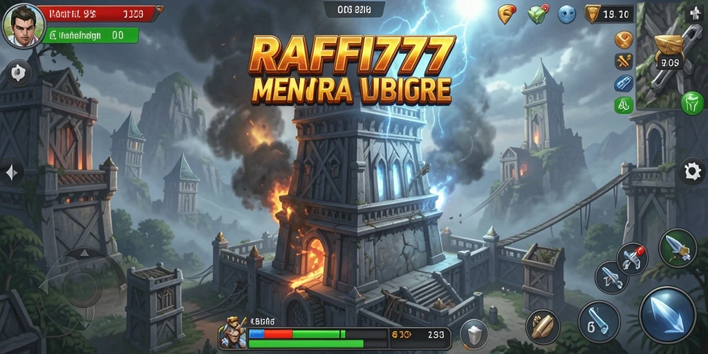 Screenshot RAFFI777 menampilkan aksi intensik dalam tower defense.