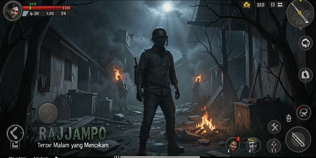 Screenshot utama RAJAMPO menampilkan suasana tegang dalam gameplay Horror.