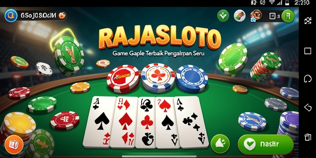 Tampilan gameplay menarik RAJASLOTO dalam permainan Gaple.