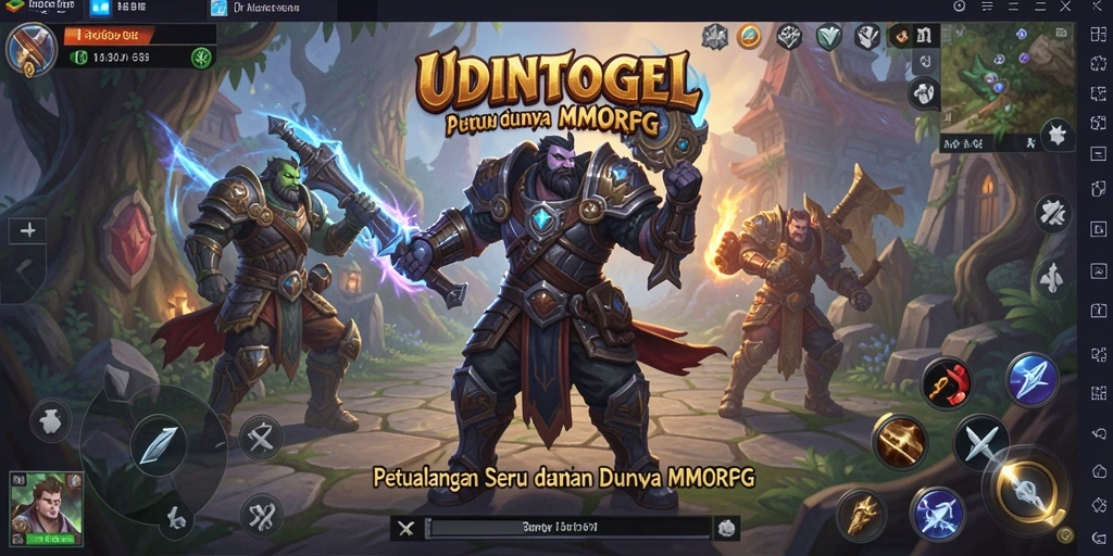 Screenshot gameplay UDINTOGEL yang menunjukkan pertarungan seru dalam dunia MMORPG.